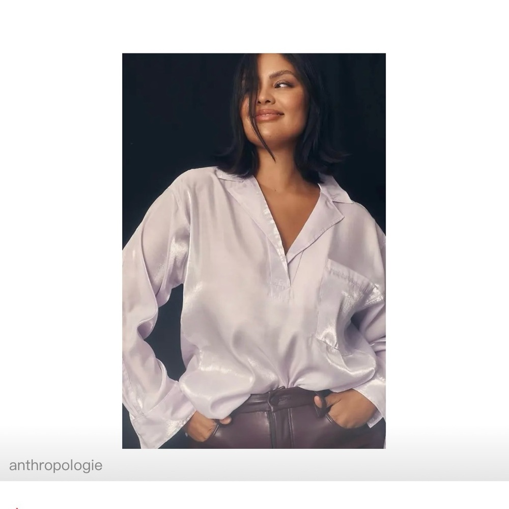 Anthropologie Pilcro Long-Sleeve Shine
Blouse Color Lilac Size M